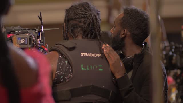 Steadicam operator with director